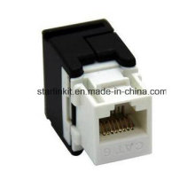 CAT6 UTP Tooless Keystone Jack 180 grados para panel de conexiones